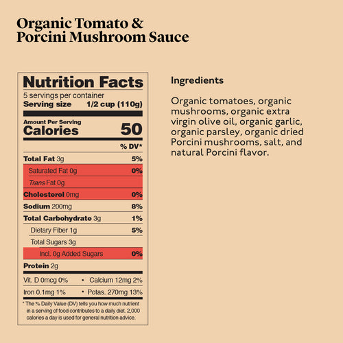 Delicious & Sons Organic Tomato & Porcini Mushroom Pasta Sauce 3 Pack