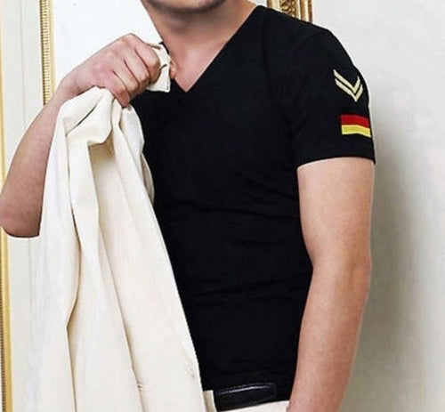 Mens Slim Fit Tee Shirt with Army Badge