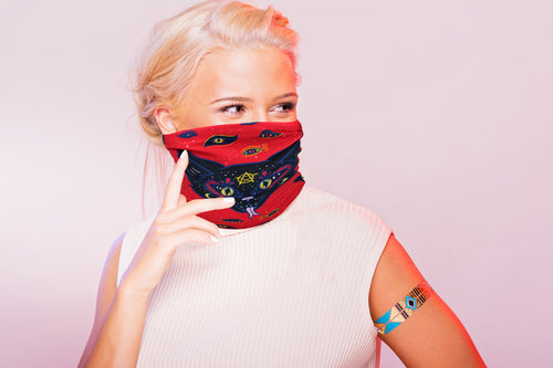 Neck Gaiter/Balaclava/Magic Scarf & Face Mask (Baphomet’s Cat)