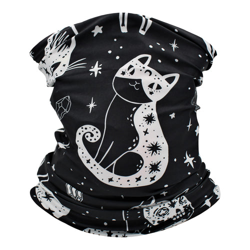 Neck Gaiter/Balaclava/Magic Scarf & Face Mask (Halloween Cats)
