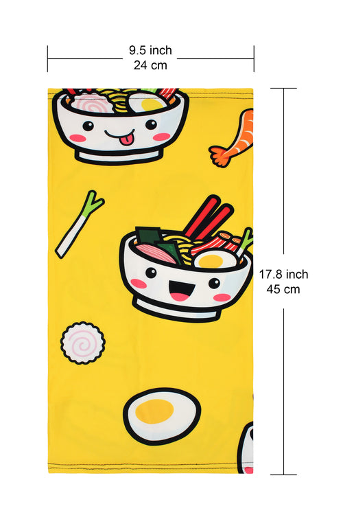 Neck Gaiter/Balaclava/Magic Scarf Headband & Face Mask (Ramen Bowl)