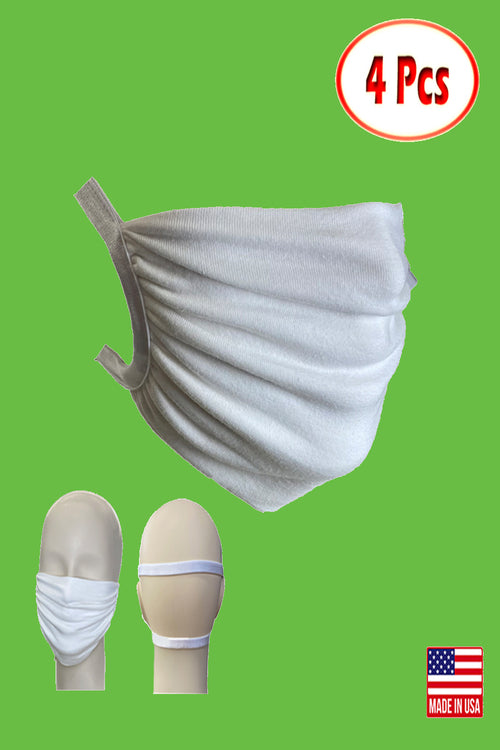 Stretchable satin head loops washable reusable pack of 4 face mask