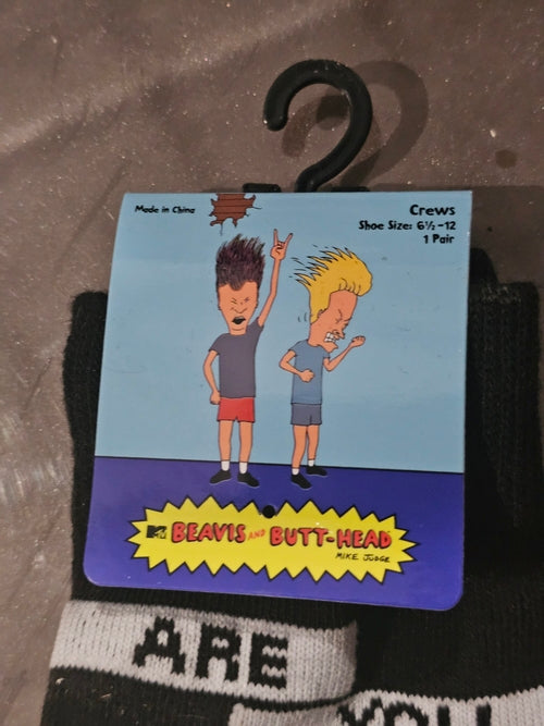 Beavis and Butthead Socks – Retro 90s Cartoon Crew Socks for Adults