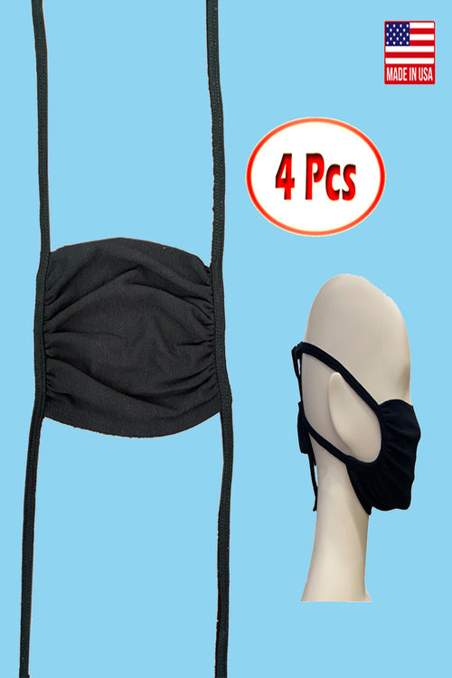 Adjustable tie up washable reusable pack of 4 face mask