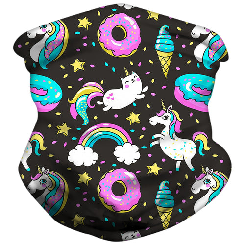 Neck Gaiter/Balaclava/Scarf Headband & Face Mask For Kids (Unicorn)