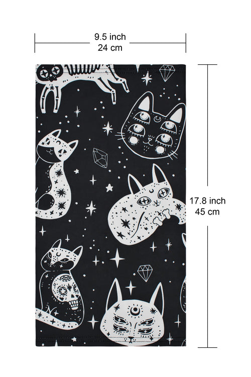 Neck Gaiter/Balaclava/Magic Scarf & Face Mask (Halloween Cats)