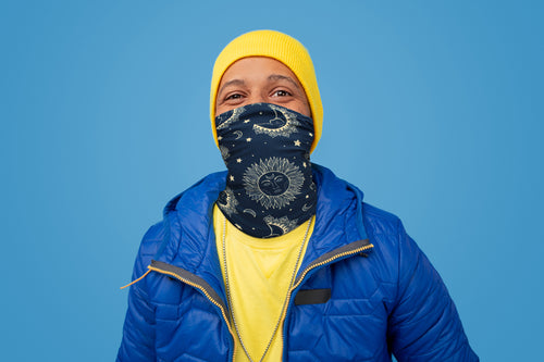 Neck Gaiter/Balaclava/Magic Scarf & Face Mask ((Sun, Moon & Stars)