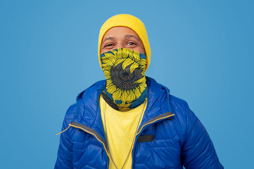 Neck Gaiter/Balaclava/Magic Scarf Headband & Face Mask (Sunflower)