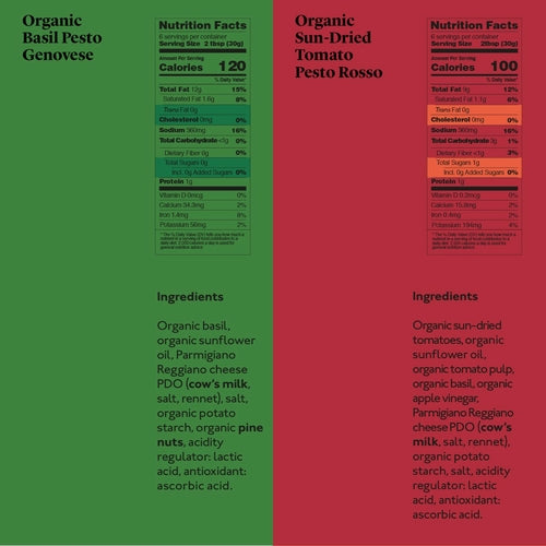 Delicious & Sons Organic Pesto Genovese and Organic Pesto Rosso 4 Pack