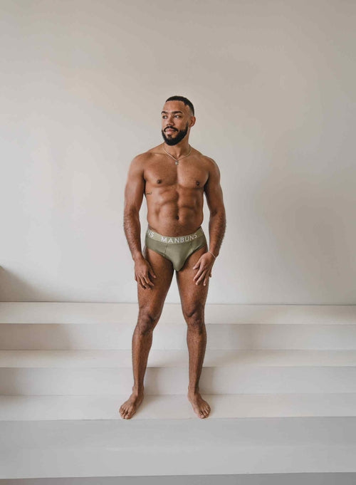 Men's Olive Green Brief Underwear
