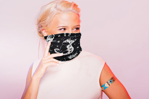 Neck Gaiter/Balaclava/Magic Scarf & Face Mask (Halloween Cats)
