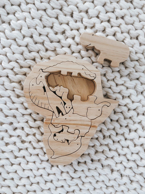 Afriland, Wooden Puzzle African Animals