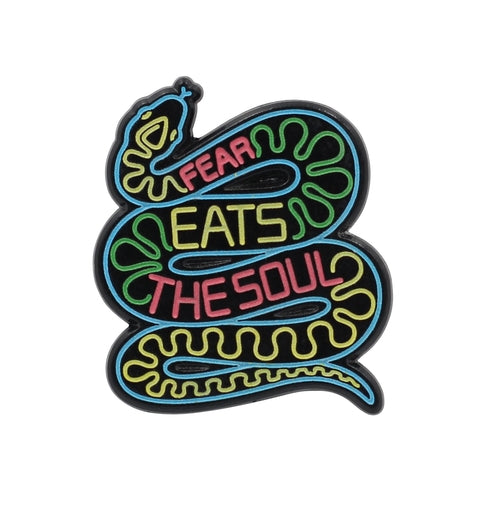 “Fear Eats the Soul” Motivational Snake Enamel Pin