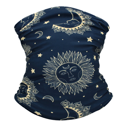 Neck Gaiter/Balaclava/Magic Scarf & Face Mask ((Sun, Moon & Stars)