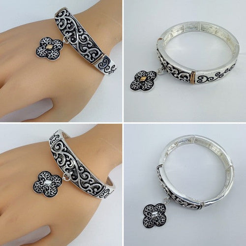 Stretchable Filigree Design Vintage Bracelet