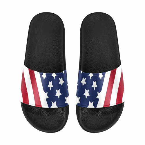 Womens Slide Sandals - Stars and Stripes Print