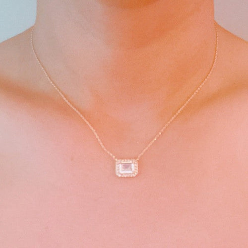 Radiant Emerald Cut Pendant Necklace
