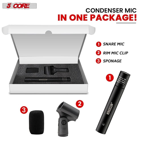 5Core Instrument Microphone Professional XLR Cardioid Pencil Stick