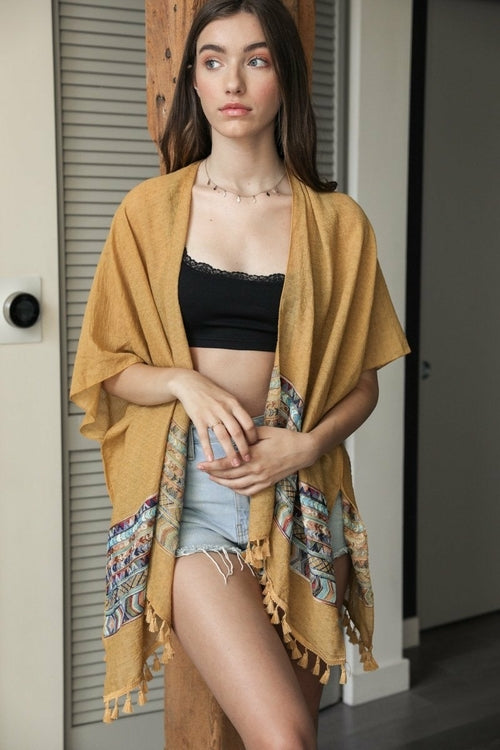 Embroidered Geometric Kimono