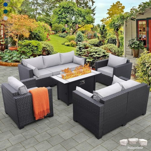 5 Pcs Outdoor Furniture Sets Patio Furniture Set with 45" Fire Pit