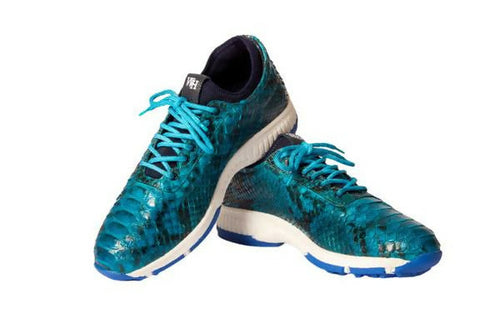 W&H Men's Viper - Python Golf Shoes in Teal