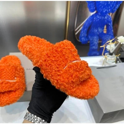 Designer Fuzzy Slides for Indoor & Outdoor  - Cute Soft Slippers