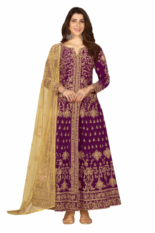 Embroidered Designer Gown for Women-Pink (Size-L) | D39