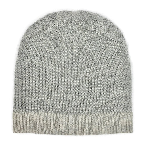 Gray Interwoven Alpaca Beanie
