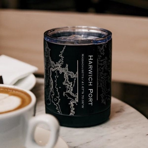 Harwich Port - Massachusetts Map Insulated Cup in Matte Black
