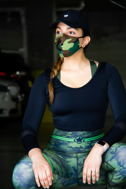 Camouflage Face Masks with Filter Pocket | 100% Organic Linen and 100%