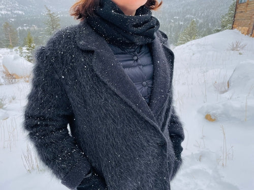 tittimitti® 100% Cashmere Knitted Neck Gaiter Warmer Loop Scarf for