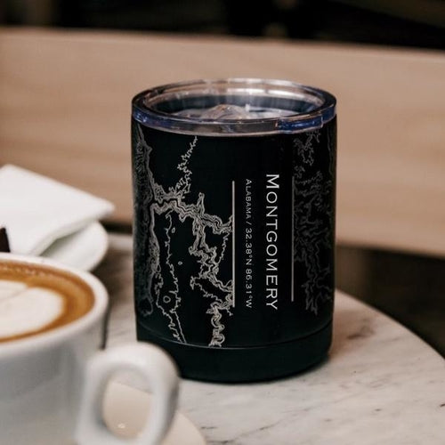 Montgomery - Alabama Map Insulated Cup in Matte Black