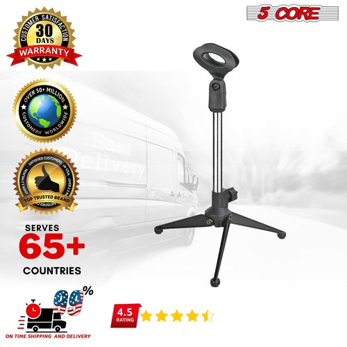 5Core Desktop Mic Stand Tripod Universal Desk Microphone Holder Table